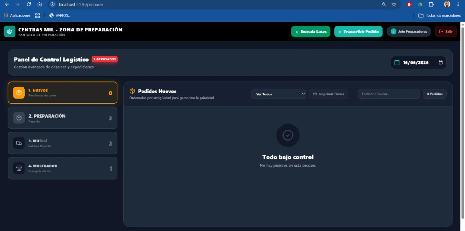 ERP logístico Centras Mil screenshot 1