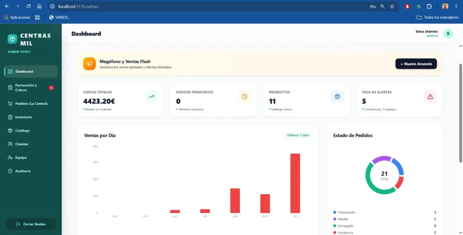 ERP logístico Centras Mil screenshot 3