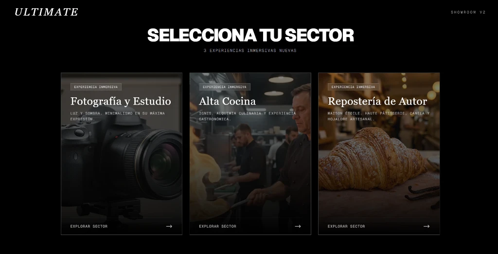Showroom V2: Experiencias Digitales de Alta Gama